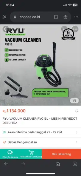 Vacuum cleaner merk RYU
