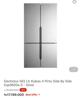 KULKAS ELECTROLUX SBS 4 PINTU 562ltr