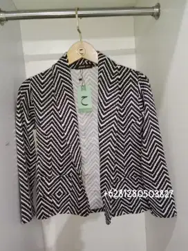 Blazer zebra, blazer motif, tweed zebra, loose kerah