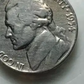 Koin Langka 1954 JEFFERSON 5 CENT USA AMERIKA BANYAK DICARI KOLEKTOR