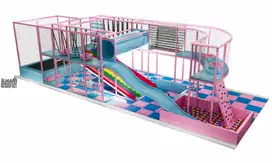 produksi playground indoor outdoor lengkap trampolin dan perosotan