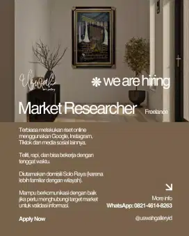 Loker Freelance - Riset Market dan Data Entry