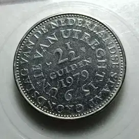 Koin Langka 2.5 GULDEN RATU JULIANA BELANDA COMMEMORATIVE