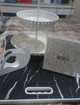 Tempat buah/kue 2 susun dan 2 bh tempat tisue, IKEA
