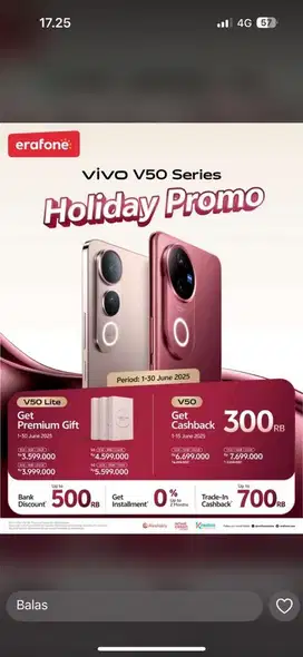 Kredit vivo v50 lite 8/128gb