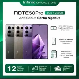 Kredit Infinix Note 50 Pro 5G 256Gb Free 1x cicilan Tenor 9&12 Bln