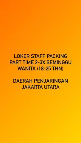 LOKER STAFF PACKING PART TIME