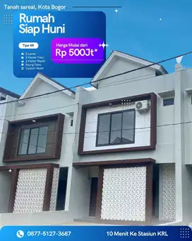 Rumah kota bogor Dijual murah KPR 2jt all in stasiun cilebut