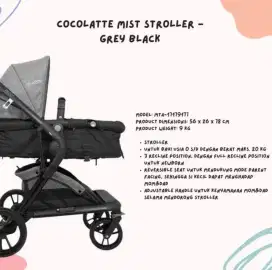 Stroller - Cocolatte Mist Stroller - Grey Black