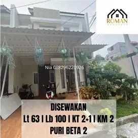 Disewakan rumah puri beta 2 hook siap huni