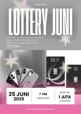 Tiket Undian Berhadiah LM & iP 16 256GB