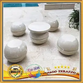 Bangku dan Meja Taman Outdoor Teraso, 1 Set dengan Finishing Glossy -