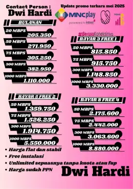 Daftar wifi mncplay by Indosat hifi