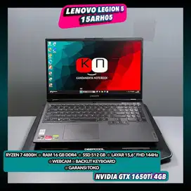 Lenovo Legion 5 15ARH05 Ryzen 7 4800H GTX1650Ti Ram16GB Ssd512GB