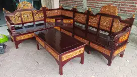Kursi sudut ukir jodang jati