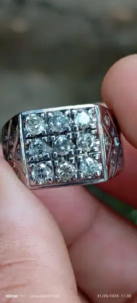 Natural cincin full diamond berlian eropa putih blink2 plus serti