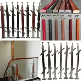 Tiang railing kaca tiang reling stainles hand railing tangga pvc