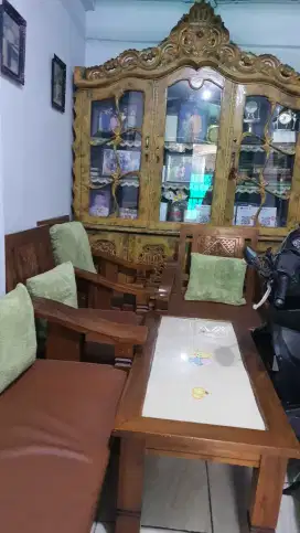 Jati Asli Bangku dan Meja Ruang Tamu 1 Set