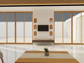 Jasa interior design backdrop tv modern