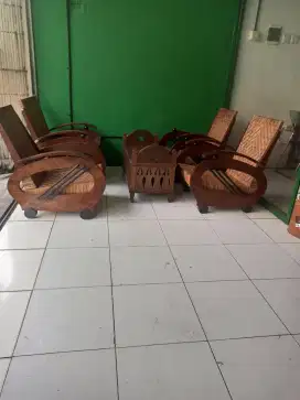 Kursi sedan jati rotan