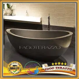 Bathtub Terazzo Euro Hitam New Marmer Minimalis 140x70x60cm