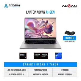Advan AI Gen /Ryzen 7-8845HS/16GB/512GB SSD/14″ FHD IPS/Win 11 Home/Si