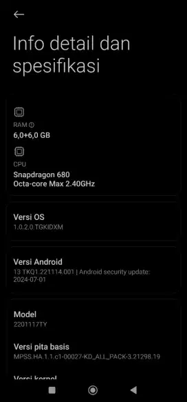Redmi note 11 6+6 bukan Ram 4