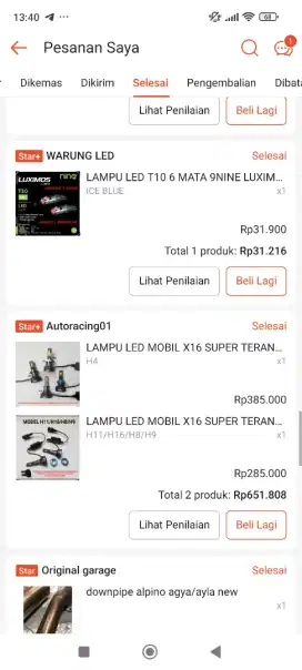 Lampu LED X16 socket H4