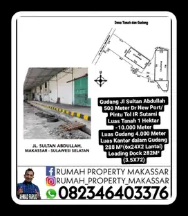 Gudang Jl Sultan Abdullah 1 Ha 500 M Dr New Port/Pintu Tol IR Sutami