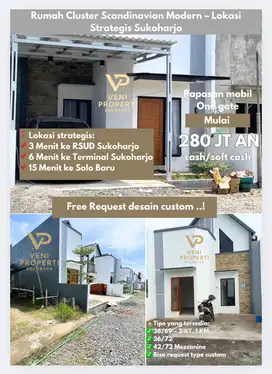 Rumah Cluster Scandinavian Modern – Lokasi Strategis Sukoharjo Kota