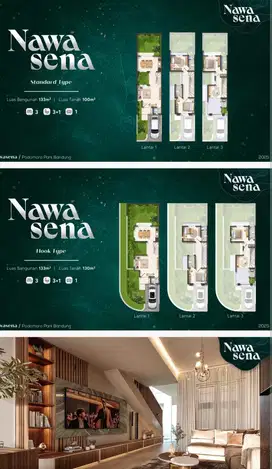 Rumah Baru 3 lantai lux dan premium  Podomoro terbaru dengan 4 taman