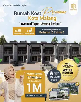 RUMAH KOS PREMIUM 6 KAMAR KOTA MALANG DEPAN KAMPUS UMM