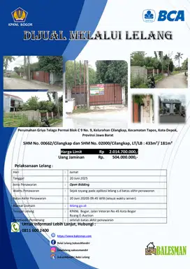 DIJUAL RUMAH MELALUI LELANG WILAYAH DEPOK