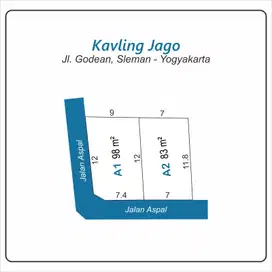 Tanah Dekat Pasar Godean, Tanah SHMP HOOK Jogja