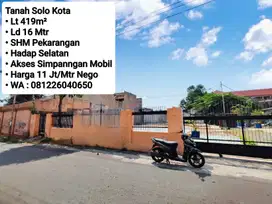 Jual Tanah di Solo Kota Dekat Balikota, Pasar Gede, Jebres, Bank BI