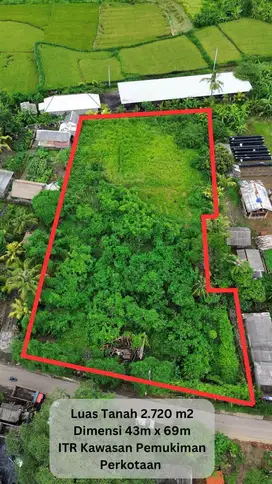 Dijual Tanah 1 Menit dari Bypass IB Mantra Jl Utama Selukat, Gianyar