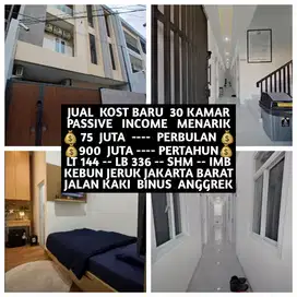 JUAL KOST KOSAN BARU 30 KAMAR DI KEBON JERUK DEKAT BINUS KEMANGGISAN