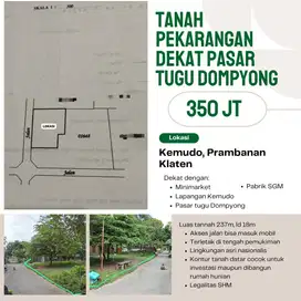 TANAH PEKARANGAN KEMUDO DEKAT PASAR TUGU DOMPYONG
