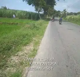 DIJUAL TANAH INDUSTRI REMBANG, JL. RAYA PANTURA REMBANG - SURABAYA