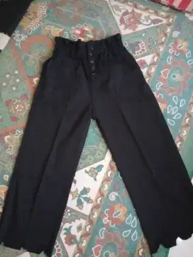 celana kulot plisket knite jeans