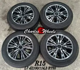 Jual velg + ban bekas r15 4x100 4x114,3
