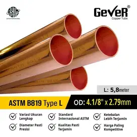 PIPA TEMBAGA BATANG 4.1/8 INCH x 2.79mm ASTM B819 type L / STRAIGHT CO