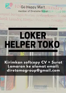 Lowongan Staff Helper Toko Perlengkapan Laundry Cabang Tangsel