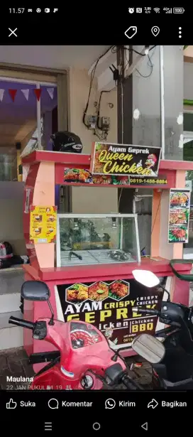 Gerobak fried chicken/ ayam geprek lengkap