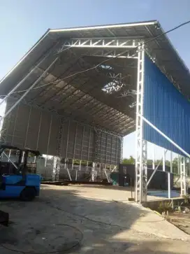 perlengkapan usaha pembuatan lapak dagang kios area parkir steam dll