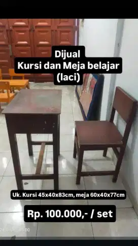 Meja dan Kursi Belajar