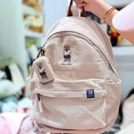 [New] TTWN Bear Backpack Corduroy Beige