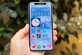 iPhone X 256 GB Fullset WiFi Only Silver White Putih Mulus