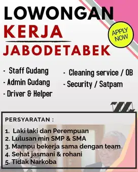 LOKER PERGUDANGAN TERBATAS !