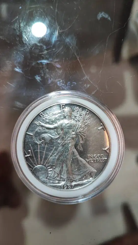 ONE DOLLAR USA SILVER COIN 1987 1OZ